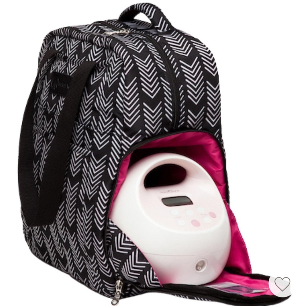 Sarah Wells Kelly Pump Bag PLUS Matching Cooler - Black White And Pink